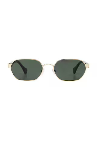 Banbe Blake Sunglasses in Gold & Dark Olive from Revolve.com | Revolve Clothing (Global)