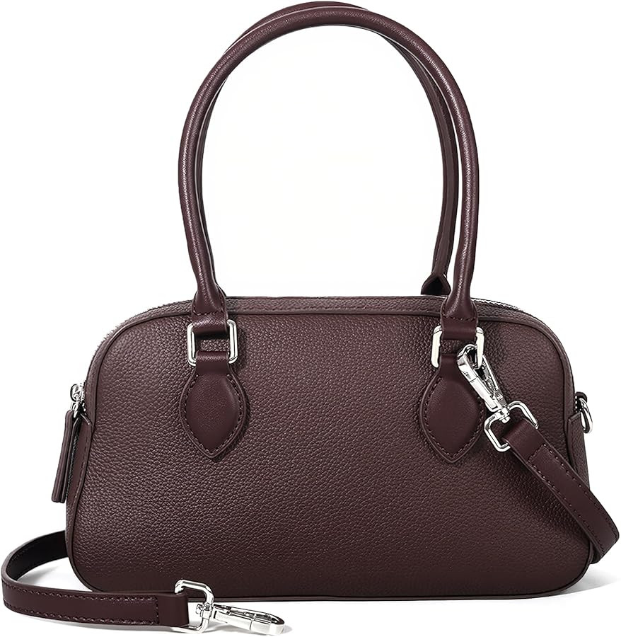 Genuine Leather Handbag for Women, Small Top Handle Satchel Crossbody Purse with Adjustable Strap... | Amazon (US)