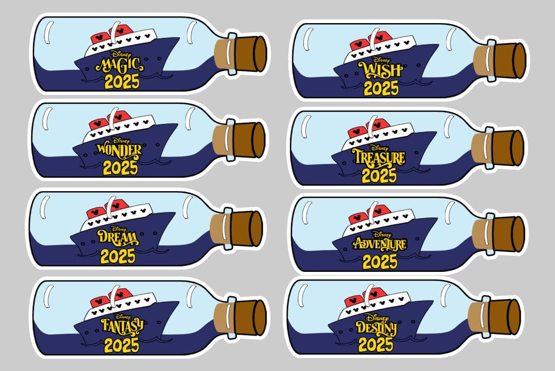 Ship in A Bottle 8"x3" DCL Door Magnet With Ship Name, You Choose the Year - Etsy | Etsy (US)