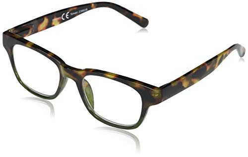 Peepers by PeeperSpecs Women's Layover Square Blue Light Blocking Reading Glasses, Tortoise/Green, 49 + 0 | Amazon (US)