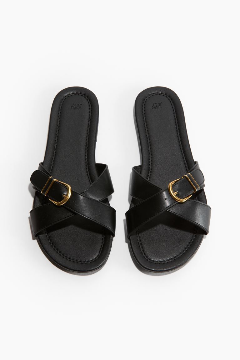 Buckle-detail sandals - Black - Ladies | H&M GB | H&M (UK, MY, IN, SG, PH, TW, HK)