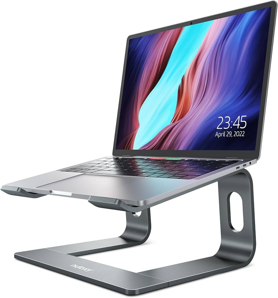 Nulaxy Laptop Stand, Detachable Ergonomic Laptop Mount Computer Stand for Desk, Aluminum Laptop Riser Notebook Stand Compatible with MacBook, Dell XPS, All 10-16" Laptops - Gray | Amazon (US)