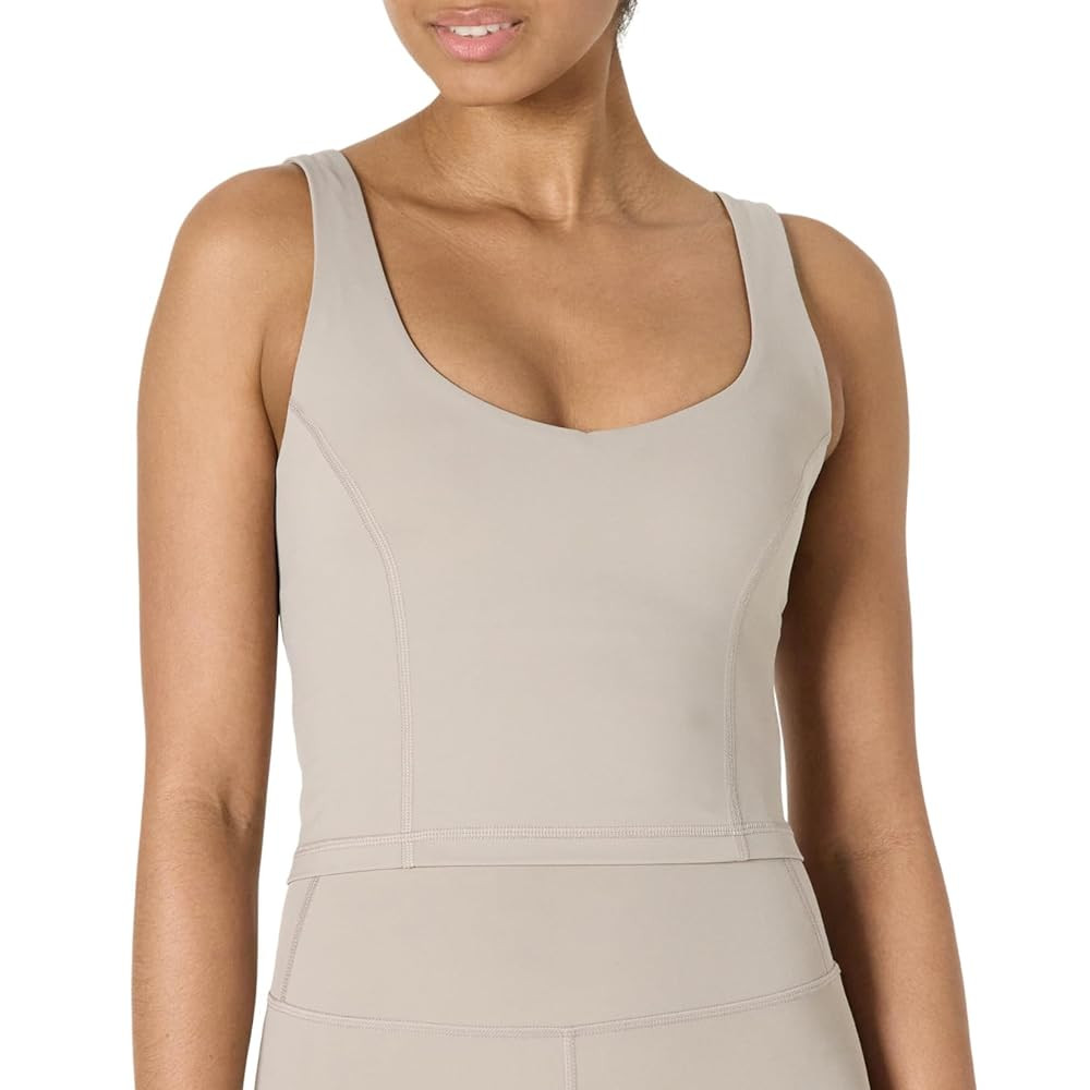 Amazon Essentials Women's Active FormFlex Buttery Soft Light Support Crop Tank with Bra | Amazon (US)