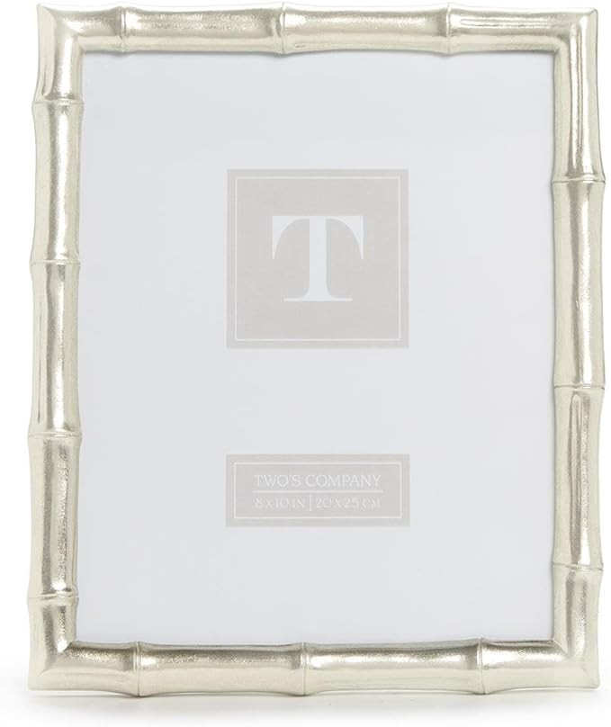 Two's Company Silver Faux Bamboo 8x10 Inches Photo Frame, 11.25-inches Height, Resin and Glass, H... | Amazon (US)