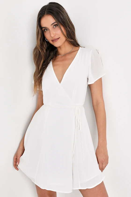 Harbor Point White Wrap Dress | Lulus (US)