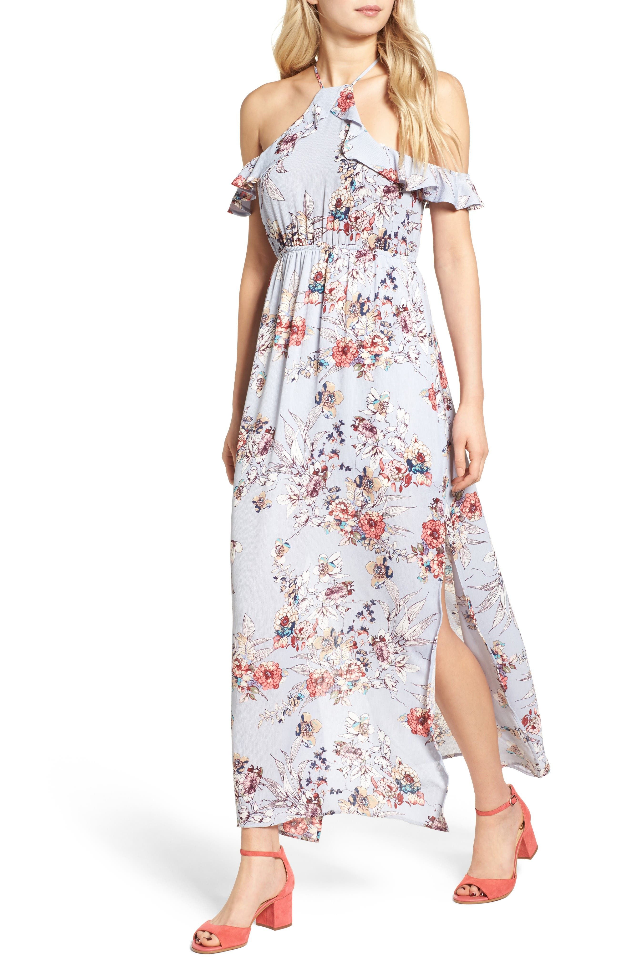 Floral Cold Shoulder Maxi Dress | Nordstrom