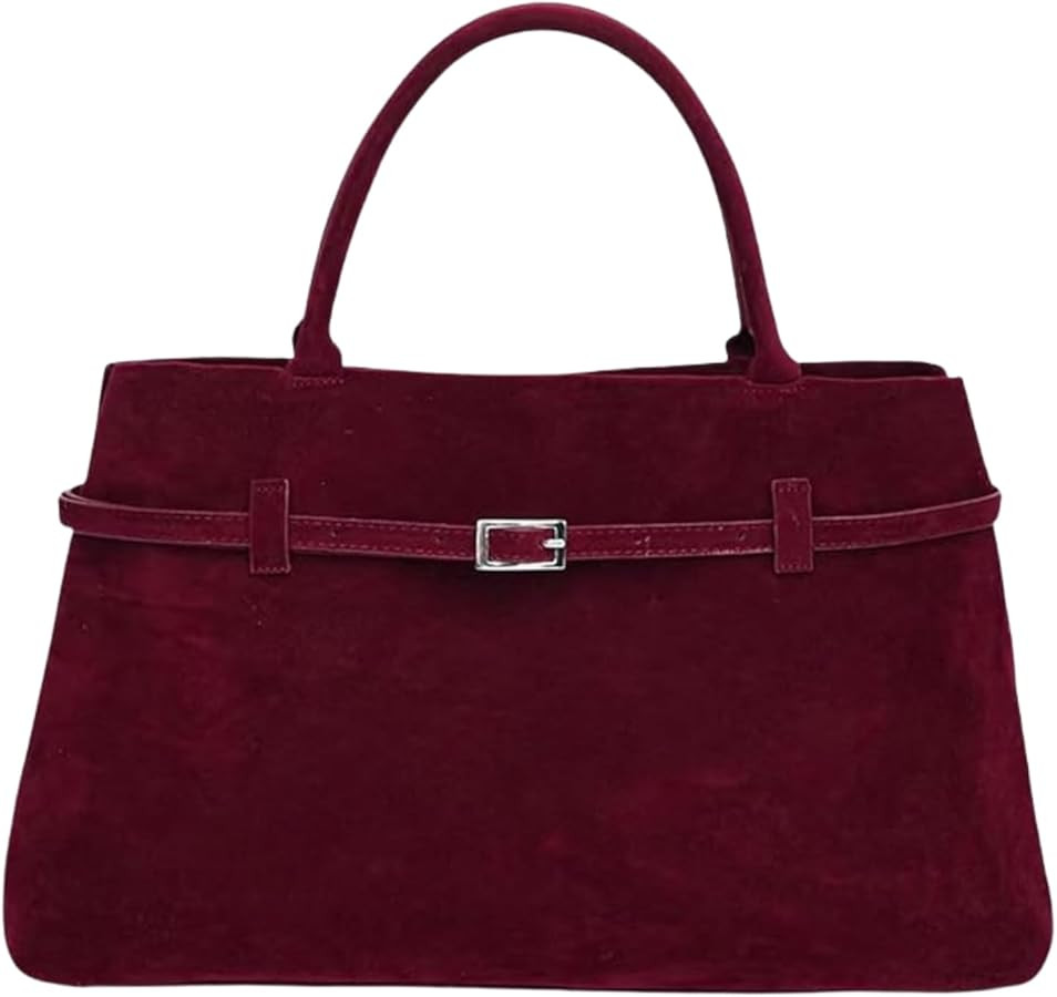 Suede Tote Bag for Women – With Multiple Pockets,Large Shoulder Bag Suede Handbags for Women 20... | Amazon (US)