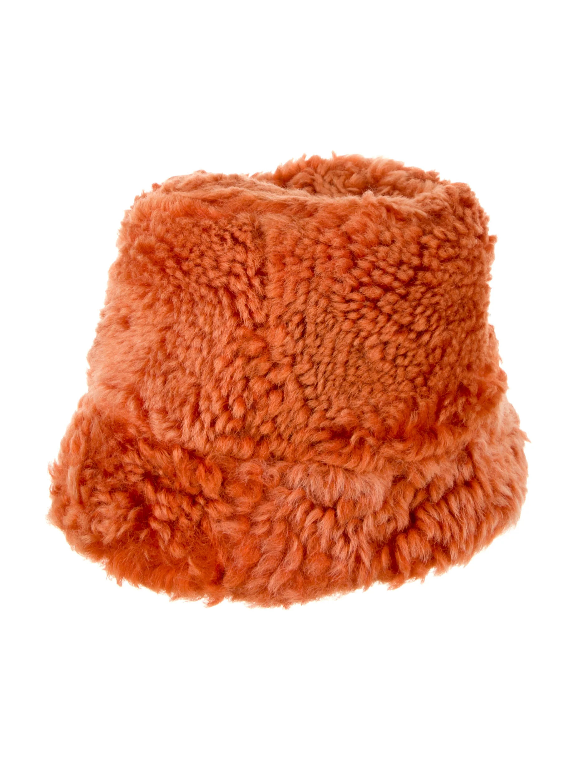 Orange Shearling Bucket Hat w/ Tags | The RealReal