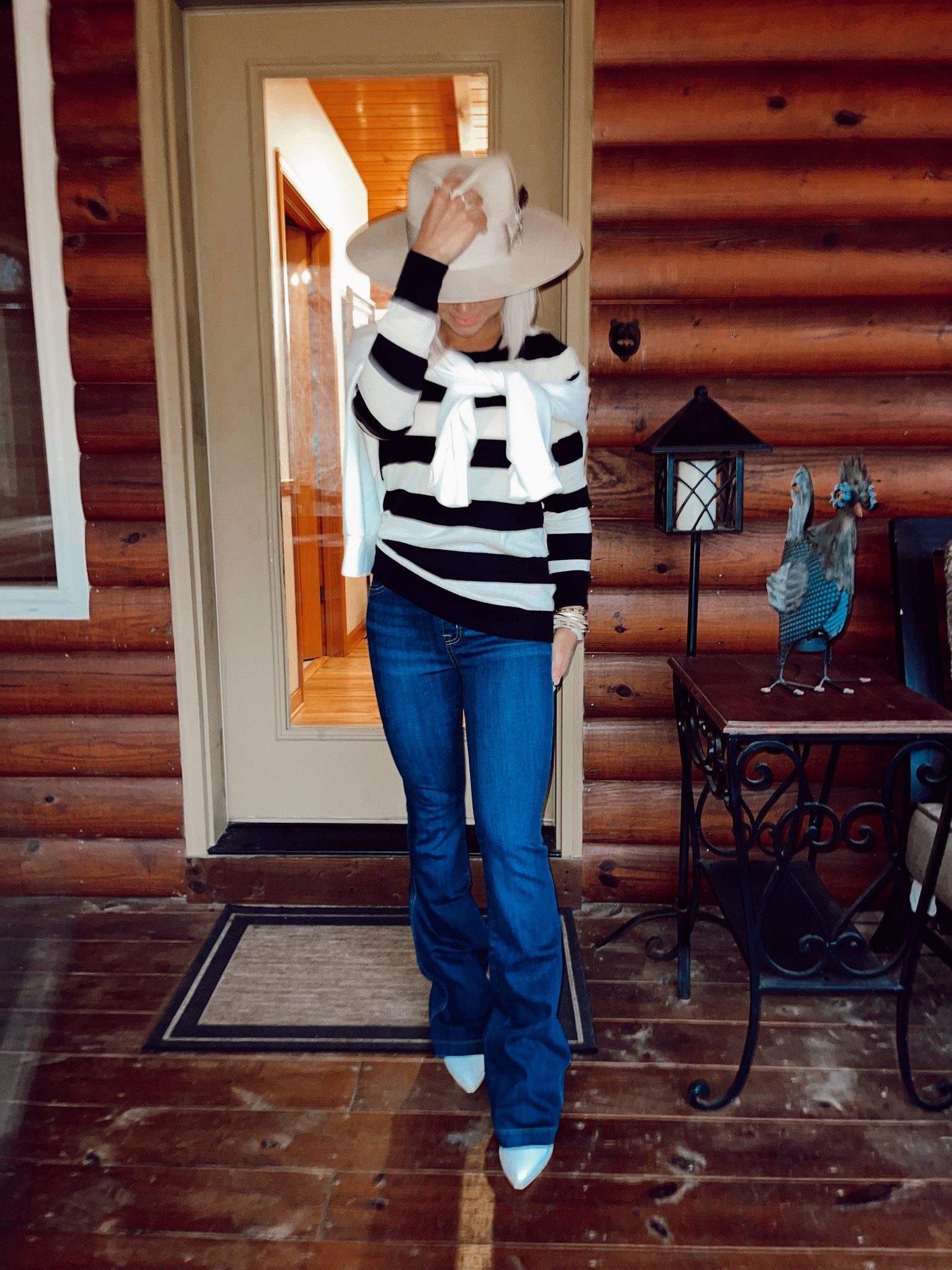 $25 amazon long sleeve has over 14,000 reviews! Wearing a small! Use code TANNERXSPANX for 10% off my wide legs pants. Size small petite — my hat is Stetson atacama hat #amazonfashion #falloutfit #ashville #spanx 

#LTKunder50 #LTKSeasonal #LTKHoliday