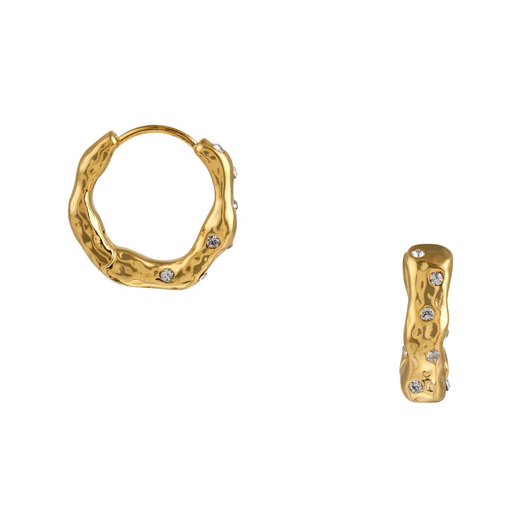 Molten Mid-Sized Hoop Earrings Made With Swarovski® Crystals | Orelia