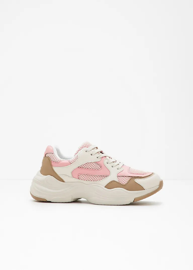 Sportlicher Chunky Sneaker mit Materialmix - beige | bonprix | Bonprix DE