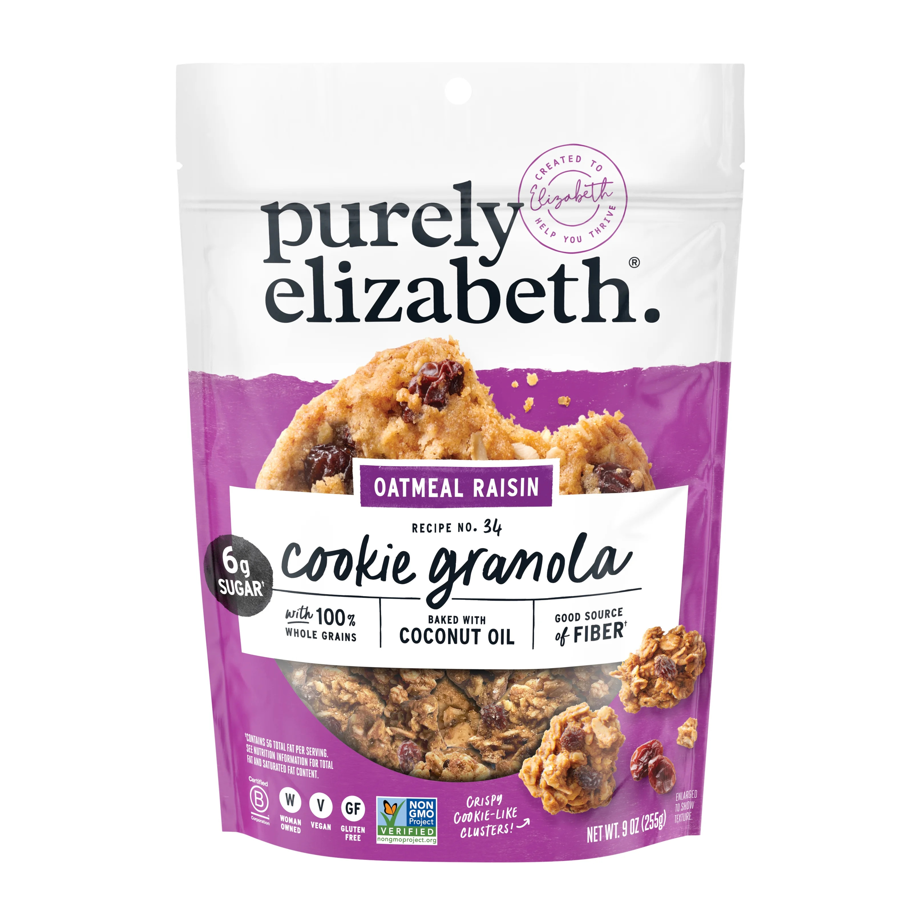 Purely Elizabeth Oatmeal Raisin Cookie Granola, 9 oz Bag | Walmart (US)