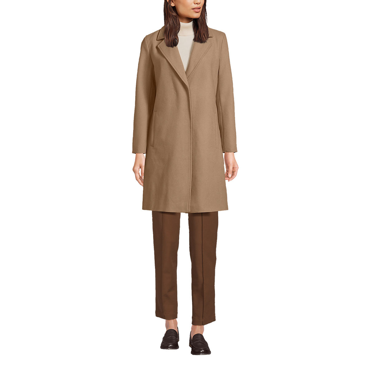Women's Petite Classic Wool Topper Coat | Lands' End (US)