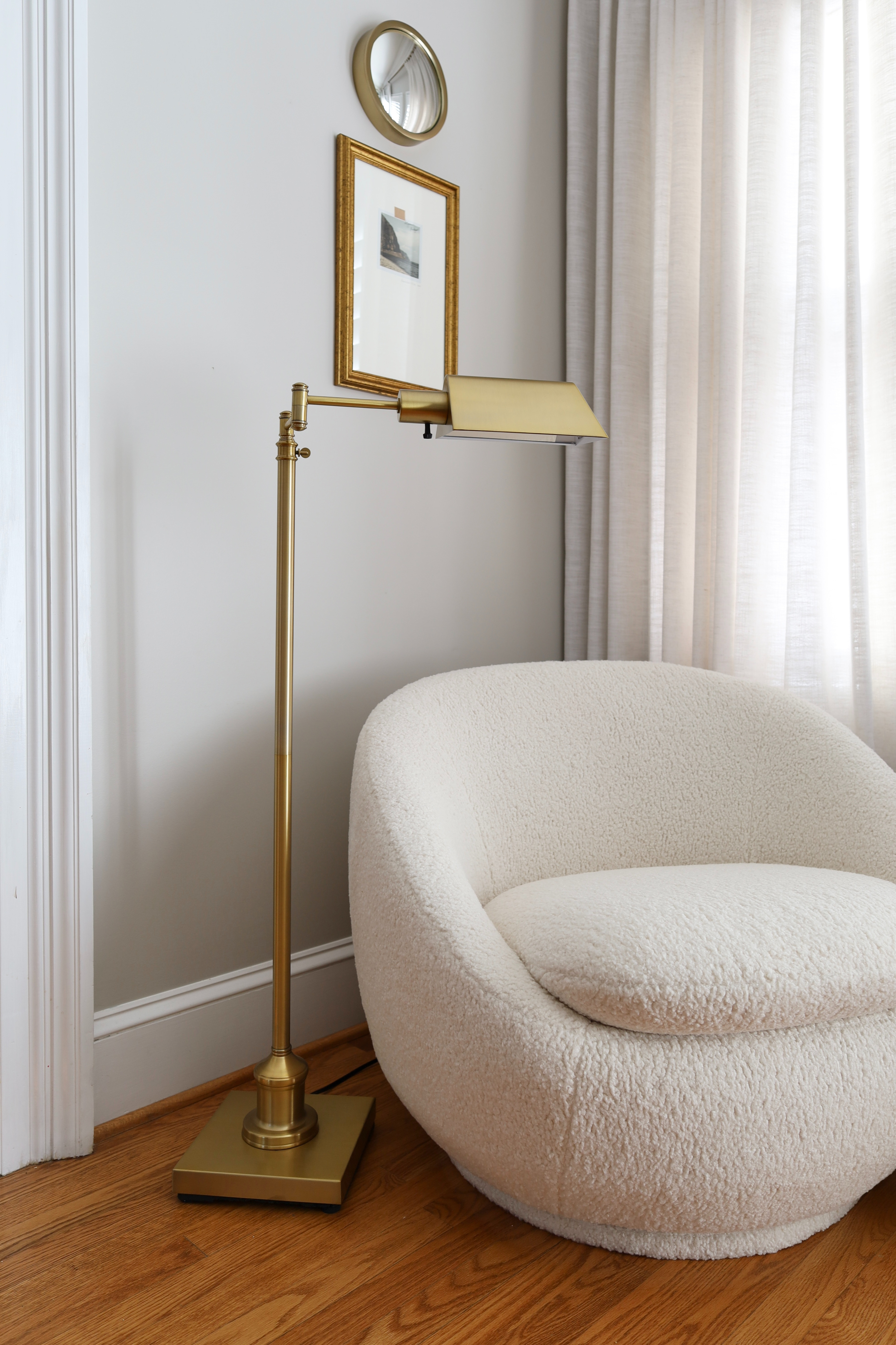 Create a cozy reading nook anywhere with this brass floor lamp

home decor, lighting, living room, office 

 #LTKOver40 #LTKHome #LTKStyleTip