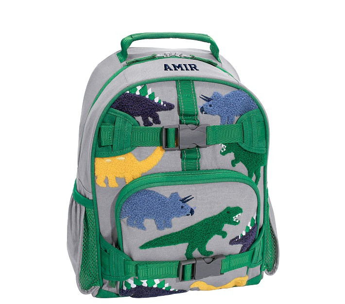 Mackenzie Gray Dinos Chenille Backpacks | Pottery Barn Kids