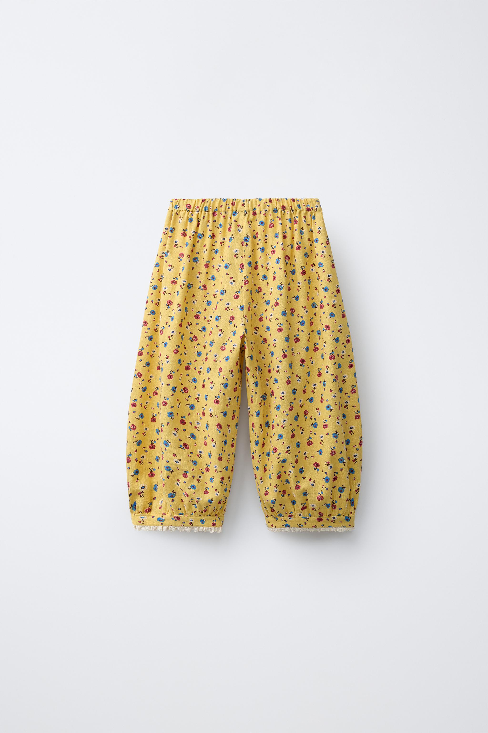 FLORAL PANTS WITH LINEN | Zara US