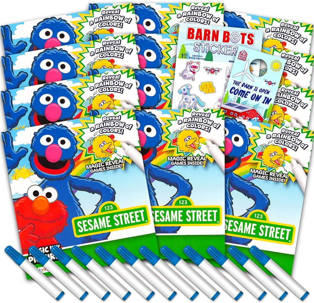 Sesame Street Imagine Ink Coloring Book Set for Girls Boys - 12 Pack No Mess Coloring Books with ... | Amazon (US)