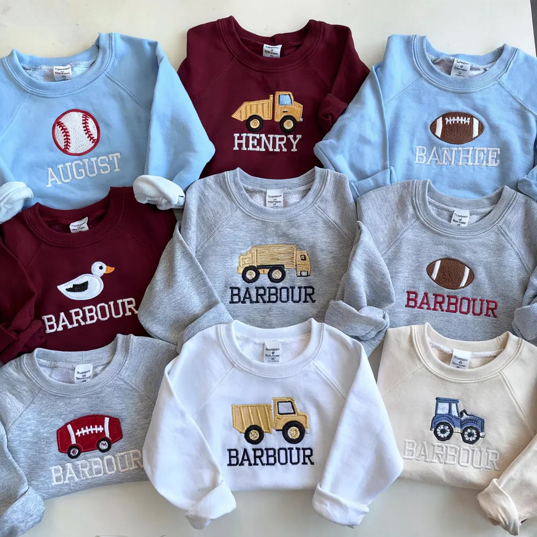 Personalized Embroidered Toddler Sweatshirt, Embroidered Sweatshirt, Embroidered Baby Sweatshirt,... | Etsy (US)