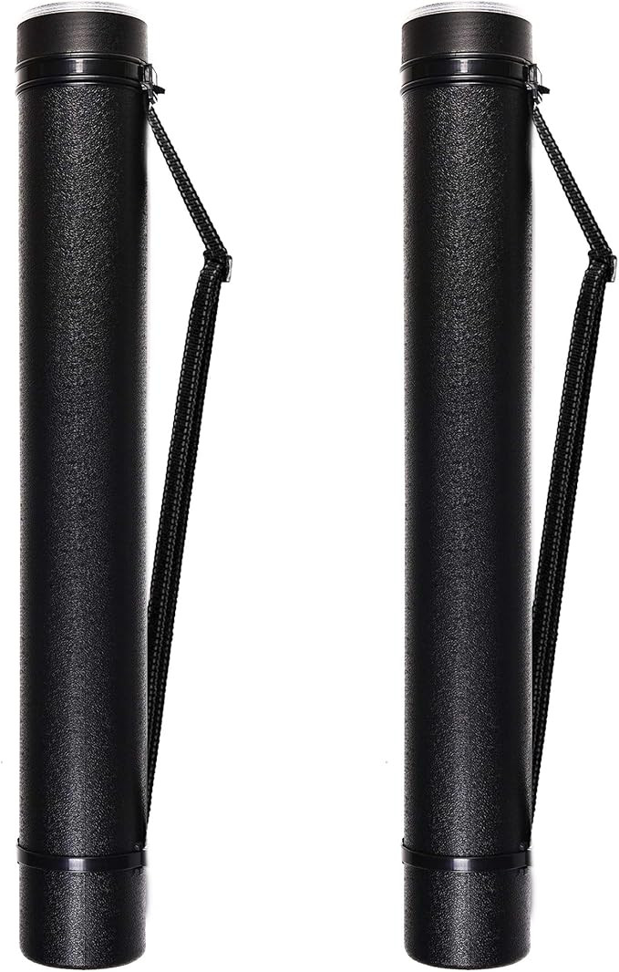 2-Pack Extendable Poster Tubes Expand from 24.5” to 40” with Shoulder Strap | Carry Documents... | Amazon (US)