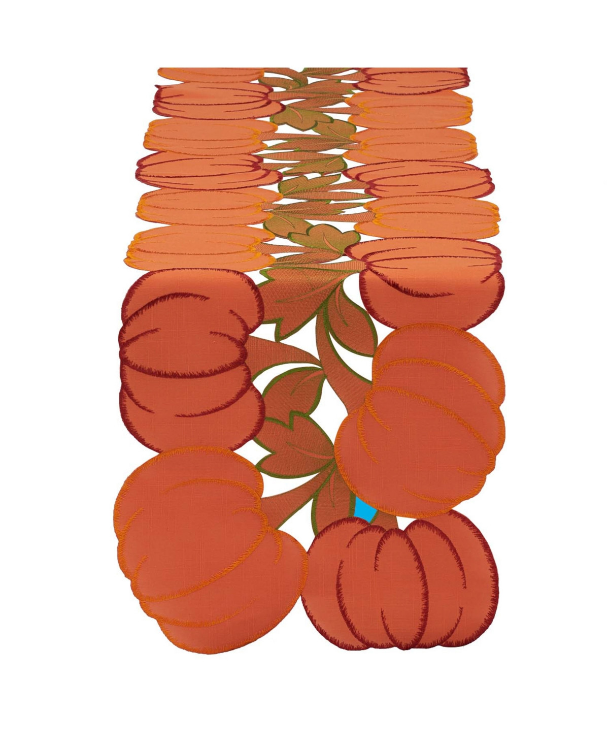 Design Imports Embroidered Pumpkins Table Runner - Orange | Macy's