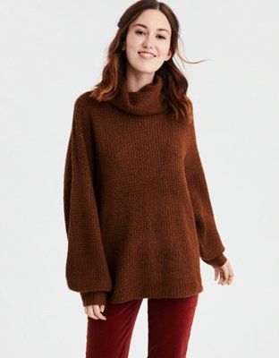 AE Turtleneck Oversized Sweater | American Eagle Outfitters (US & CA)