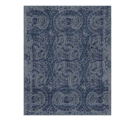 Bosworth Hand Tufted Wool Rug - Blue | Pottery Barn (US)