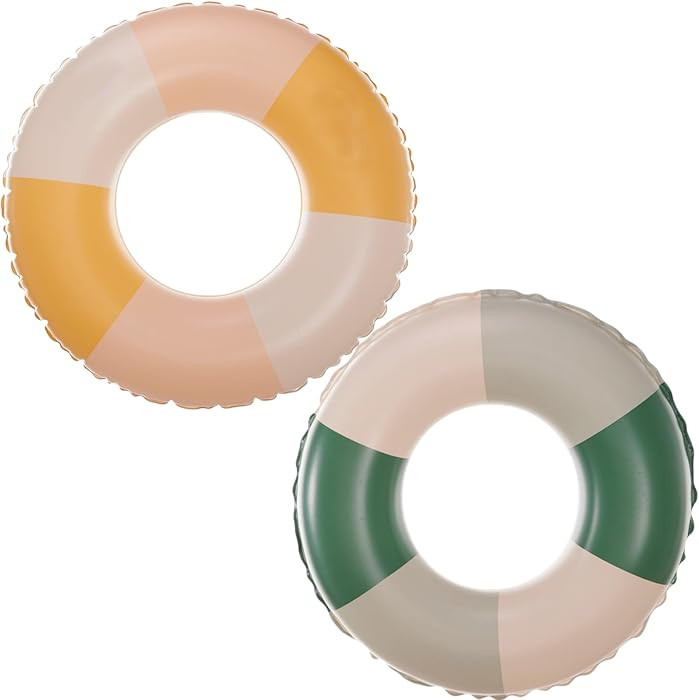 Pool Floats Swimming Rings for Kids, Age 5-10 Inflatable Swim Tubes Ring Toys with 11" Inner, Bea... | Amazon (US)