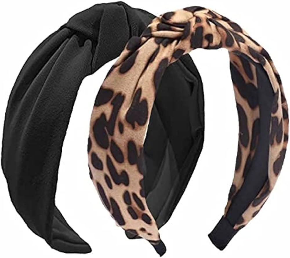 Etercycle 2PCS Headbands for Women, Bow Knotted Wide Headband, Yoga Hair Band Fashion Elastic Hai... | Amazon (US)
