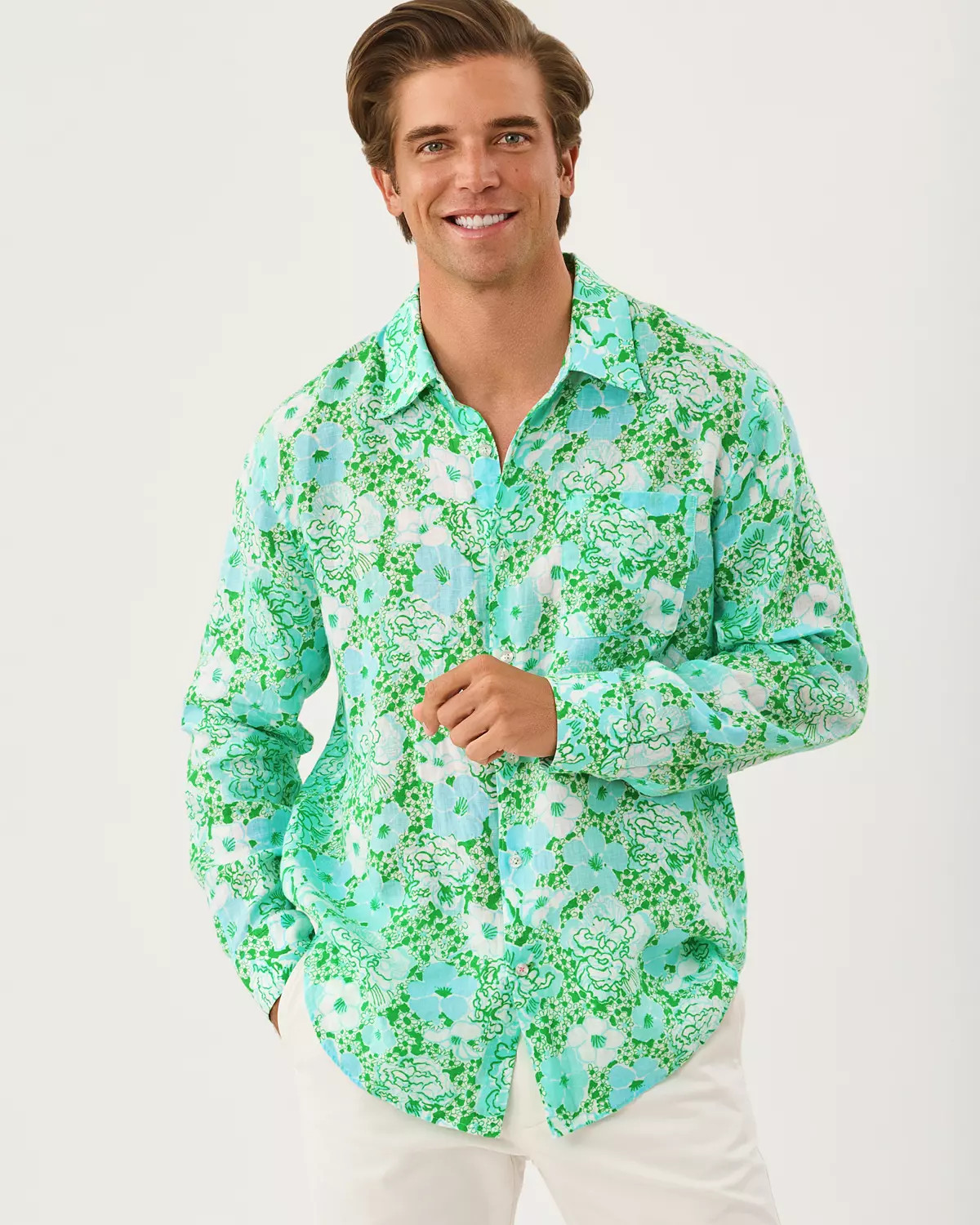 Men's Stuff Addison Button Down Linen Shirt | Lilly Pulitzer