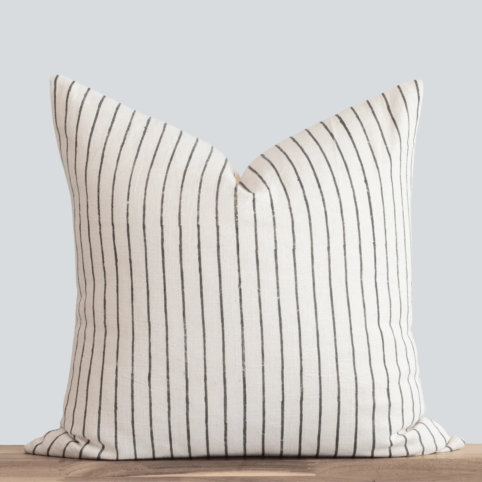 Córdoba Striped Hand Block Printed Pillow Cover | Black | Apartment No.3