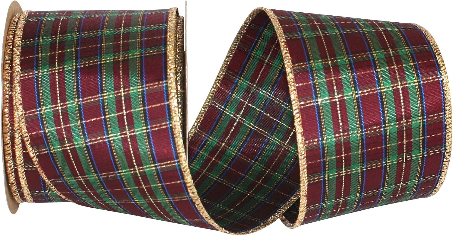 Reliant Ribbon Mcsweeny Plaid Wired Edge Ribbon, 2-1/2 Inch X 10 Yards, Multi | Amazon (US)