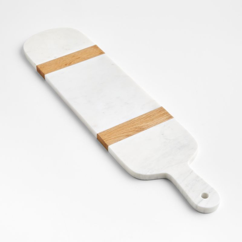Amara Marble and Light Oak Long Board + Reviews | Crate & Barrel | Crate & Barrel