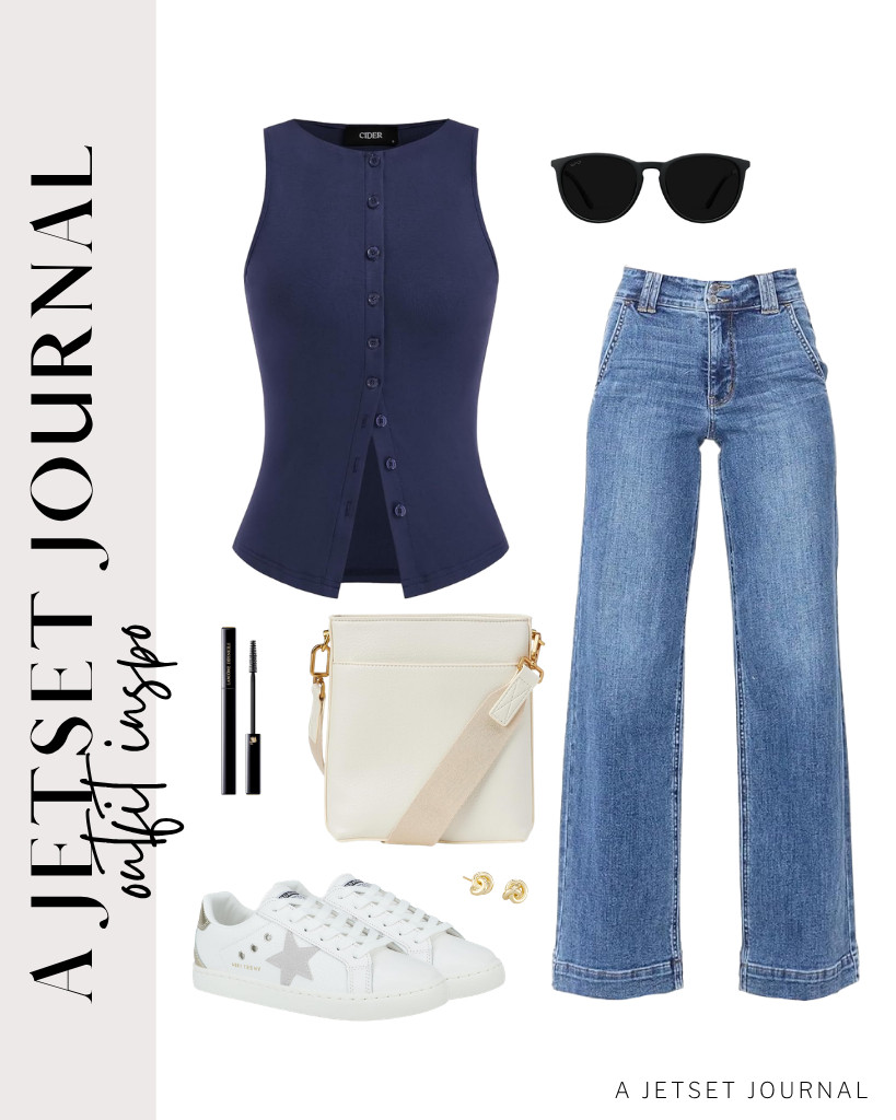 For the next outfit, wear this tank top with straight-leg jeans from Astylish. You can pair it with these VINTAGE HAVANA fashion sneakers. I love how these WearMe Pro sunglasses match this outfit!


#LTKSeasonal #LTKSaleAlert #LTKTravel 

 