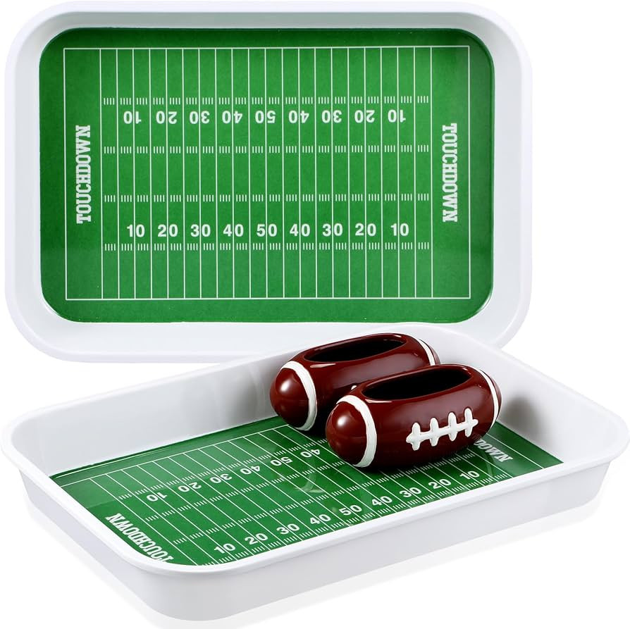 Vesici 4 Pcs Football Stadium Chip and Dip Sports Serving Set Football Serving Tray and Bowl Set ... | Amazon (US)