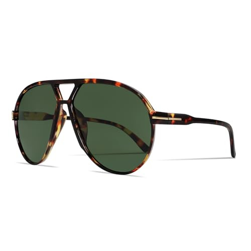 GUVIVI Retro Aviator Sunglasses for Women Men Oversized Classic 70s Vintage Trendy Tangle Free Square Aviators Sun Glasses | Amazon (US)