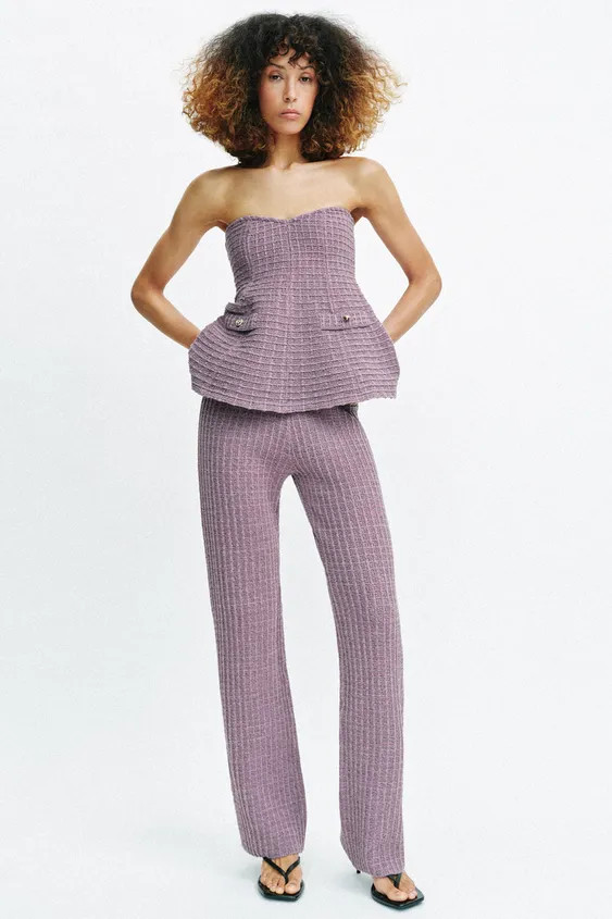 TEXTURED STRETCH PANTS | Zara US