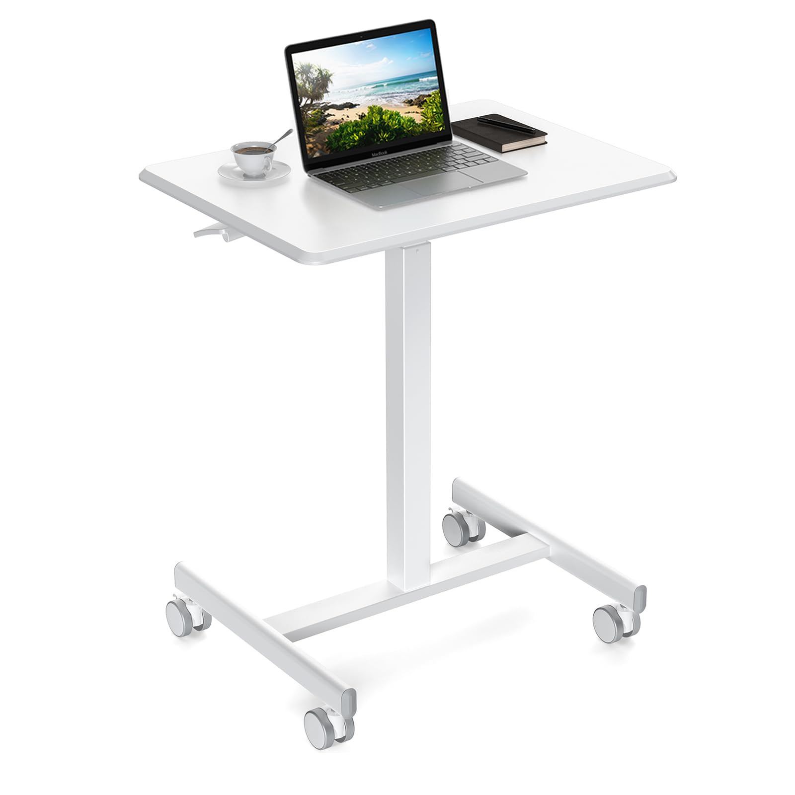 YSSOA Mobile Small Standing Desk - Rolling Desk with Adjustable Height and Lockable Wheels, Sit-S... | Amazon (US)