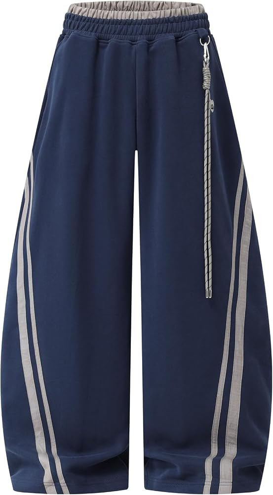 Aelfric Eden Stripes Baggy Barrel Sweatpants Elastic Double Waist Wide Leg Pants Women Men Casual... | Amazon (US)