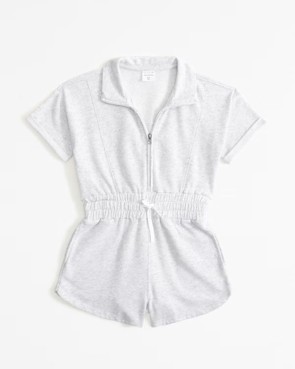 short-sleeve terry romper | Abercrombie & Fitch (US)