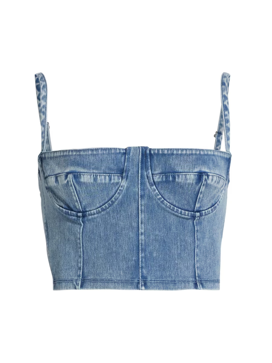 Sculpt Denim Bustier Top | Saks Fifth Avenue