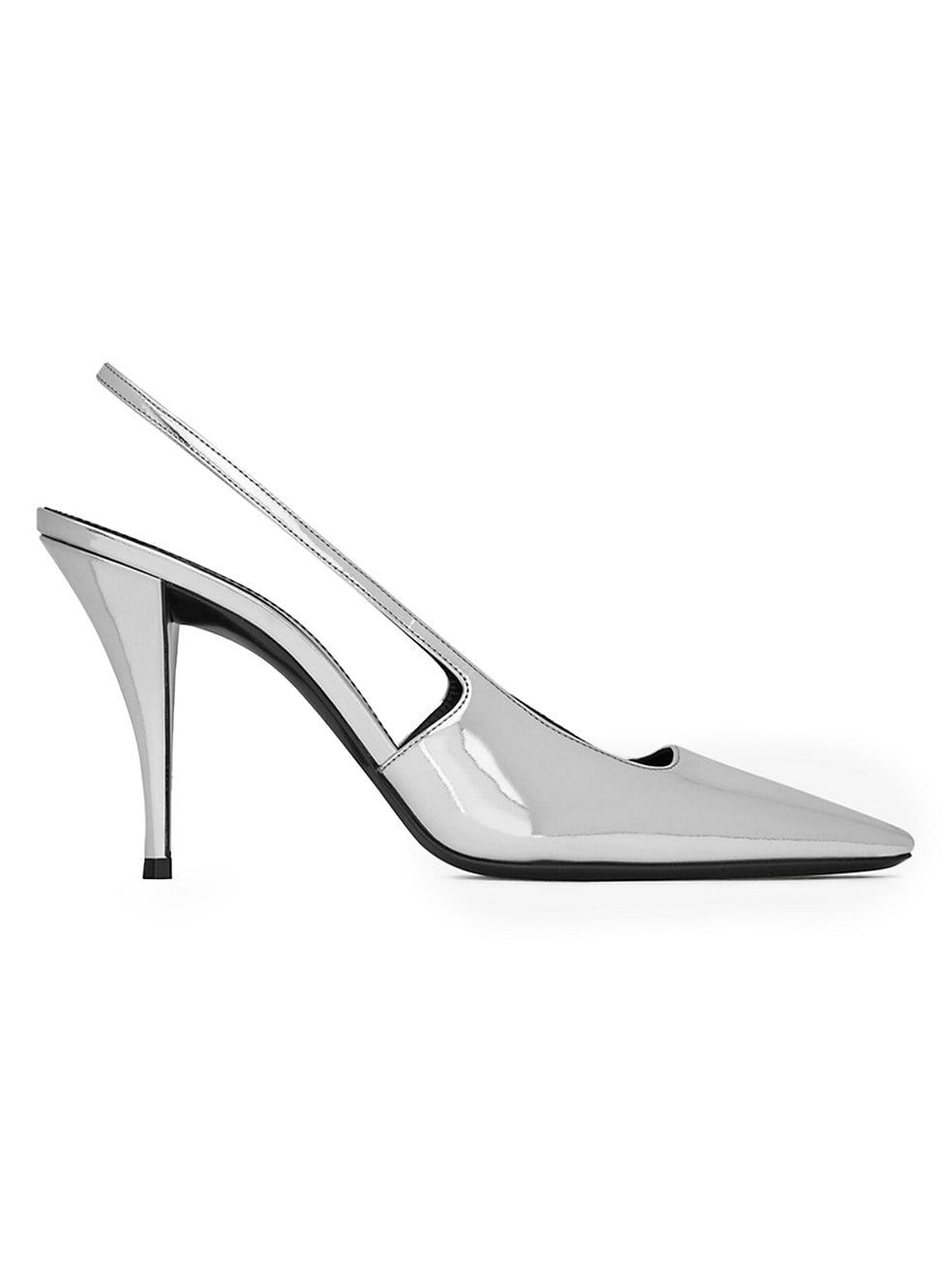 Saint Laurent Blade Slingback Pumps In Mirrored Leather | Saks Fifth Avenue