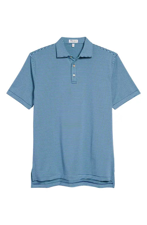 Peter Millar Current Stripe Performance Polo in Sport Navy at Nordstrom, Size Large | Nordstrom
