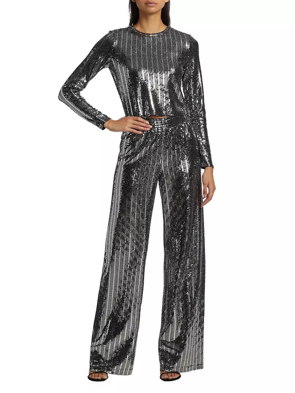 Delaina Sequined Long-Sleeve Top | Saks Fifth Avenue