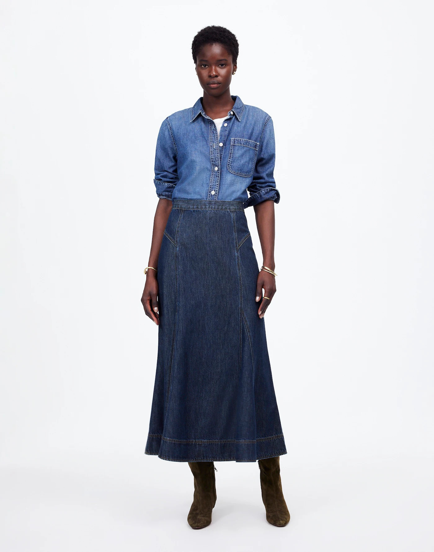 Denim Midi Circle Skirt in Avonmore Wash: Airy Denim Edition | Madewell | Madewell