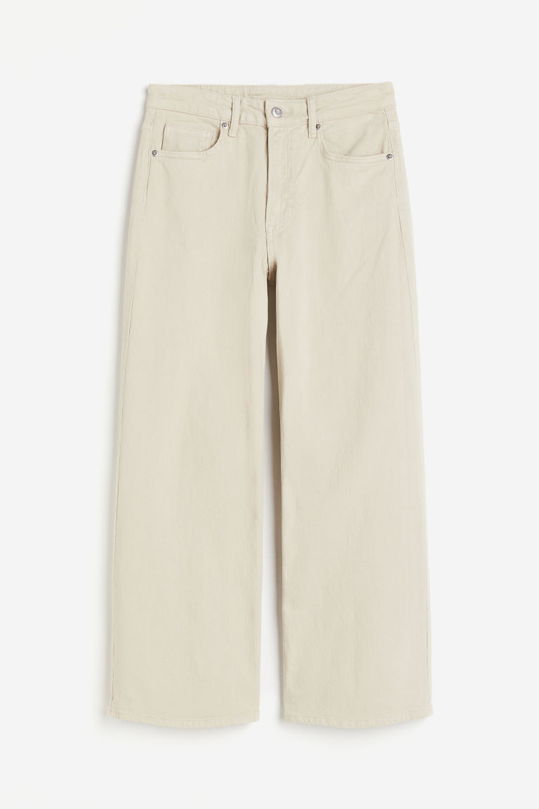 H & M - Wide High Cropped Jeans - White | H&M (UK, MY, IN, SG, PH, TW, HK)