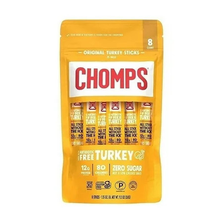 Chomps Original Turkey Sticks 1.15oz - 8 Count Pouch | Walmart (US)