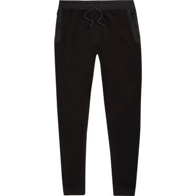 Black jersey joggers | River Island (US)