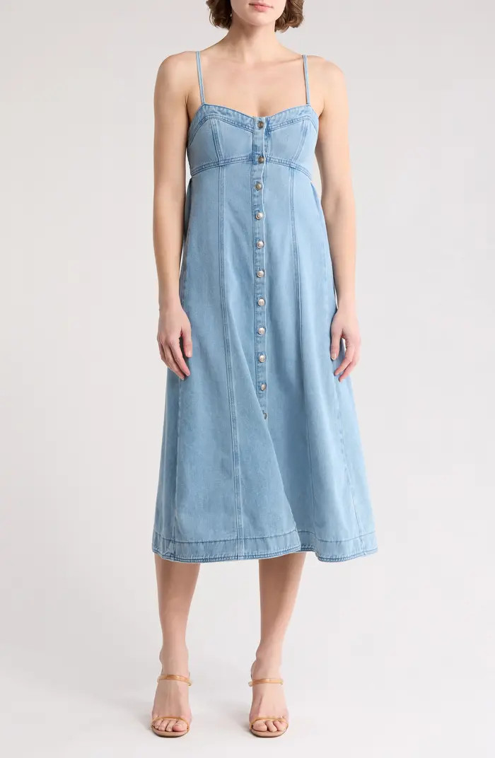 Button Front Denim Midi Dress | Nordstrom Rack