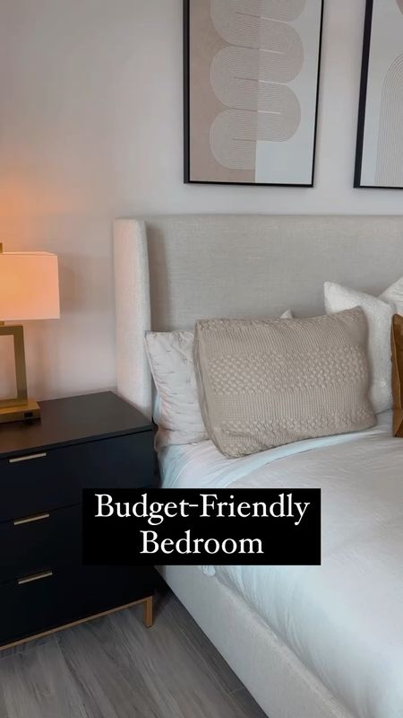 My budget-friendly bedroom makeover. This gorgeous linen bed frame is from Wayfair. They have it in other colors and the quality is amazing! I am in love with this Walmart find, this bench is so beautiful, and I love the gold details. Also available in other colors. Affordable bedroom re-do.

#LTKVideo #LTKhome #LTKfindsunder100