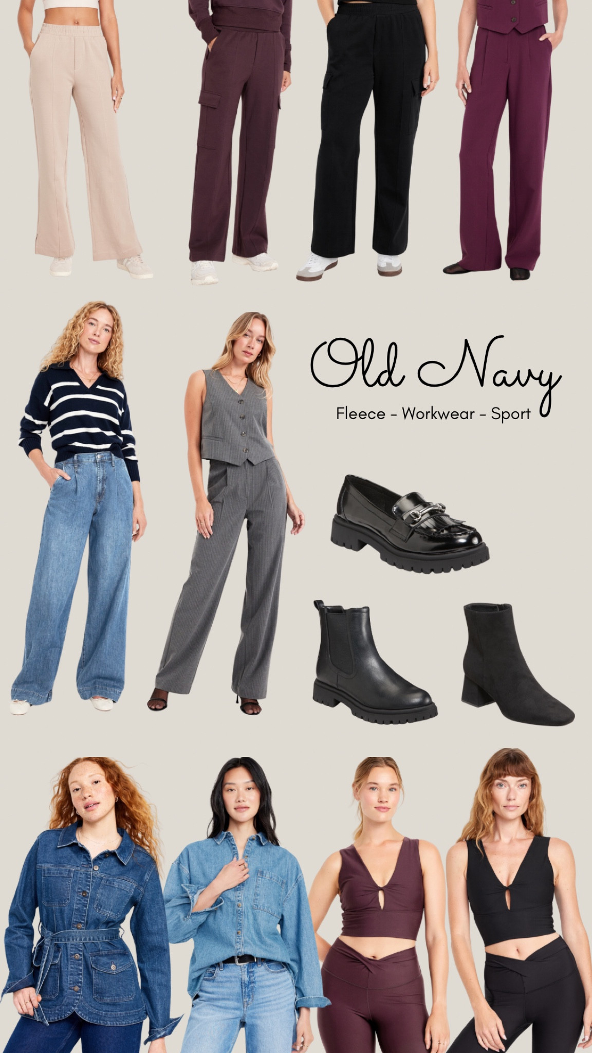 Old navy deals! Workwear, sport, cargo fleecee

#LTKSaleAlert